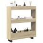 Narrow storage cart 3 levels oak Sonoma wood by , Kitchen and dining carts - Ref: Foro24-855243, Price: 48,50 €, Discount: %