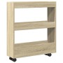 Narrow storage cart 3 levels oak Sonoma wood by , Kitchen and dining carts - Ref: Foro24-855243, Price: 48,50 €, Discount: %