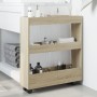 Narrow storage cart 3 levels oak Sonoma wood by , Kitchen and dining carts - Ref: Foro24-855243, Price: 48,50 €, Discount: %