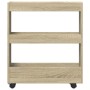 Narrow storage cart 3 levels oak Sonoma wood by , Kitchen and dining carts - Ref: Foro24-855243, Price: 48,50 €, Discount: %