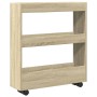 Narrow storage cart 3 levels oak Sonoma wood by , Kitchen and dining carts - Ref: Foro24-855243, Price: 48,50 €, Discount: %