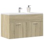 Armario para lavabo contrachapada color roble 80x38,5x46 cm de , Muebles de baño - Ref: Foro24-856209, Precio: 47,71 €, Descu...