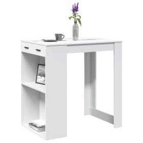 Mesa alta de bar madera ingeniería blanca 102x70x103,5 cm de , Mesas de cocina y de comedor - Ref: Foro24-3309321, Precio: 16...