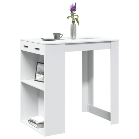 Mesa alta de bar madera ingeniería blanca 102x70x103,5 cm de , Mesas de cocina y de comedor - Ref: Foro24-3309321, Precio: 12...