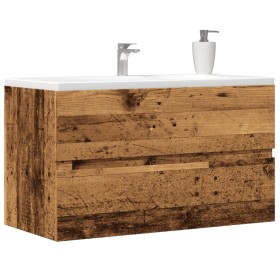 Aged engineered wood sink cabinet 90x38.5x45 cm by , Bathroom furniture - Ref: Foro24-856249, Price: 71,24 €, Discount: %