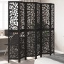 6-panel solid Paulownia wood room divider screen in black. by , Room dividers - Ref: Foro24-358764, Price: 186,75 €, Discount: %