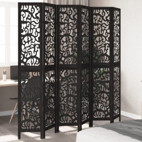 6-panel solid Paulownia wood room divider screen in black. by , Room dividers - Ref: Foro24-358764, Price: 187,02 €, Discount: %