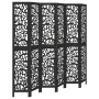 6-panel solid Paulownia wood room divider screen in black. by , Room dividers - Ref: Foro24-358764, Price: 186,75 €, Discount: %