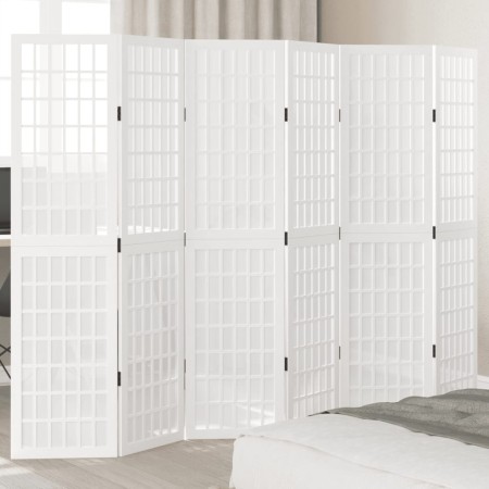 6-panel solid Paulownia wood white room divider by , Room dividers - Ref: Foro24-358793, Price: 146,58 €, Discount: %