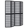 4-panel solid Paulownia wood room divider screen in black. by , Room dividers - Ref: Foro24-358770, Price: 107,57 €, Discount: %