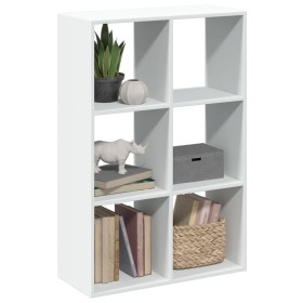 Wooden engineering white divider bookcase 69.5x29x103.5 cm by , Bookcases and shelves - Ref: Foro24-858012, Price: 71,96 €, D...