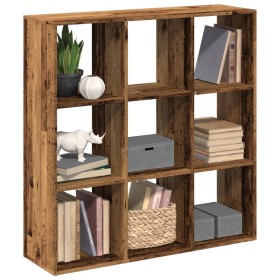 Aged engineering wood divider bookcase 102x29x103.5 cm by , Bookcases and shelves - Ref: Foro24-858046, Price: 89,09 €, Disco...