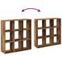 Aged engineering wood divider bookcase 102x29x103.5 cm by , Bookcases and shelves - Ref: Foro24-858046, Price: 88,94 €, Disco...