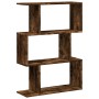 Three-level smoked oak wood divider bookcase 70x24x97 cm by , Bookcases and shelves - Ref: Foro24-858115, Price: 50,07 €, Dis...