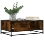 Engineered wood and smoked oak metal coffee table, 90x57x35 cm by , Coffee table - Ref: Foro24-848756, Price: 98,59 €, Discou...