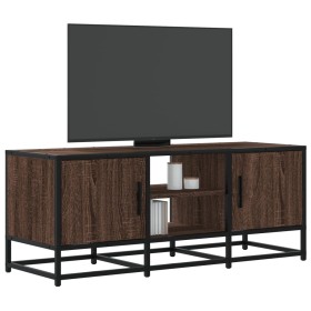 Mueble TV metal y madera ingeniería marrón roble 100x35x41 cm de , Muebles TV - Ref: Foro24-848838, Precio: 94,14 €, Descuent...