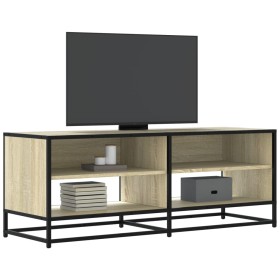 Mueble TV metal y madera ingeniería roble Sonoma 120,5x40x46 cm de , Muebles TV - Ref: Foro24-848890, Precio: 92,99 €, Descue...