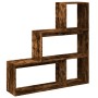 Three-level smoked oak wood divider bookcase 123x29x123 cm by , Bookcases and shelves - Ref: Foro24-857989, Price: 81,18 €, D...