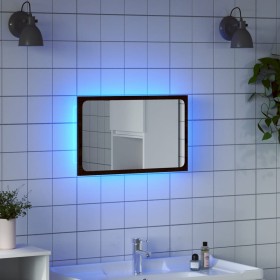 Espejo de baño LED madera ingeniería marrón roble 60x8,5x38 cm de , Tocadores de baño - Ref: Foro24-834929, Precio: 58,46 €, ...