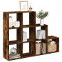 Three-level smoked oak divider bookcase 137.5x29x103.5 cm by , Bookcases and shelves - Ref: Foro24-857980, Price: 91,40 €, Di...