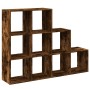 Three-level smoked oak divider bookcase 137.5x29x103.5 cm by , Bookcases and shelves - Ref: Foro24-857980, Price: 91,52 €, Di...