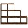 Three-level smoked oak divider bookcase 137.5x29x103.5 cm by , Bookcases and shelves - Ref: Foro24-857980, Price: 91,52 €, Di...