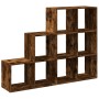 Three-level smoked oak divider bookcase 137.5x29x103.5 cm by , Bookcases and shelves - Ref: Foro24-857980, Price: 91,52 €, Di...