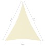 Triangular sail shade in cream Oxford fabric, 5x6x6 m. by vidaXL, Umbrellas - Ref: Foro24-135236, Price: 47,53 €, Discount: %