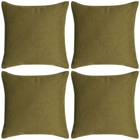 Cushion covers, set of 4, linen appearance, 80x80 cm, green. by , Cushions - Ref: Foro24-131566, Price: 29,94 €, Discount: %