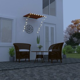 Retractable awning with orange and brown LED