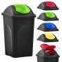 Swing lid trash can 60 L black and green by , Garbage cans and trash cans - Ref: Foro24-147325, Price: 57,95 €, Discount: %