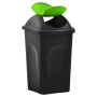 Swing lid trash can 60 L black and green by , Garbage cans and trash cans - Ref: Foro24-147325, Price: 57,95 €, Discount: %