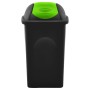 Swing lid trash can 60 L black and green by , Garbage cans and trash cans - Ref: Foro24-147325, Price: 57,95 €, Discount: %