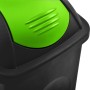 Swing lid trash can 60 L black and green by , Garbage cans and trash cans - Ref: Foro24-147325, Price: 57,95 €, Discount: %