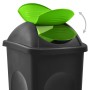 Swing lid trash can 60 L black and green by , Garbage cans and trash cans - Ref: Foro24-147325, Price: 57,95 €, Discount: %