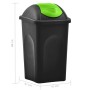 Swing lid trash can 60 L black and green by , Garbage cans and trash cans - Ref: Foro24-147325, Price: 57,95 €, Discount: %