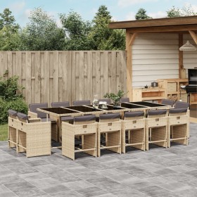 Garten-Essgruppe mit 15-teiligen Kissen aus synthetischem Rattan in Beige. von , Gartensets - Ref: Foro24-3211236, Preis: 945...