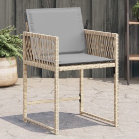 Garden armchairs with 4 synthetic rattan cushions