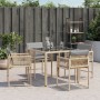 Garden armchairs with 4 synthetic rattan beige mix cushions by , Garden chairs - Ref: Foro24-365023, Price: 172,07 €, Discoun...