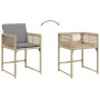 Garden armchairs with 4 synthetic rattan beige mix cushions by , Garden chairs - Ref: Foro24-365023, Price: 172,07 €, Discoun...