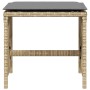 Garden stools with 4 beige PE rattan blend cushions 41x41x36cm by , Outdoor ottomans - Ref: Foro24-365061, Price: 93,53 €, Di...