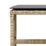 Gartenhocker mit 4 Stück Kissen aus PE-Rattan in Beige-Mix, 41x41x36cm. von , Hocker für den Außenbereich - Ref: Foro24-36506...