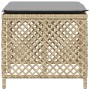 Gartenhocker mit 4 Stück Kissen aus PE-Rattan in Beige-Mix, 41x41x36cm. von , Hocker für den Außenbereich - Ref: Foro24-36505...