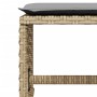 Gartenhocker mit 4 Stück Kissen aus PE-Rattan in Beige-Mix, 41x41x36cm. von , Hocker für den Außenbereich - Ref: Foro24-36505...