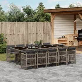 Garten-Essgruppe 11-teilig mit Kissen aus synthetischem Rattan in Beige. von , Gartensets - Ref: Foro24-3210936, Preis: 812,9...