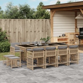 Garten-Essgruppe mit 13-teiligen Kissen aus synthetischem Rattan in Beige. von , Gartensets - Ref: Foro24-3211704, Preis: 717...