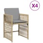 Sillones jardín con cojines 4 uds ratán sintético beige mezcla de , Sillas de jardín - Ref: Foro24-365040, Precio: 186,34 €, ...