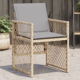 Garden armchairs with 4 synthetic rattan cushions