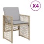 Sillones jardín con cojines 4 uds ratán sintético beige mezcla de , Sillas de jardín - Ref: Foro24-364955, Precio: 191,22 €, ...