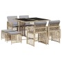 Set comedor de jardín 9 pzas con cojines ratán sintético beige de , Conjuntos de jardín - Ref: Foro24-3210780, Precio: 387,94...